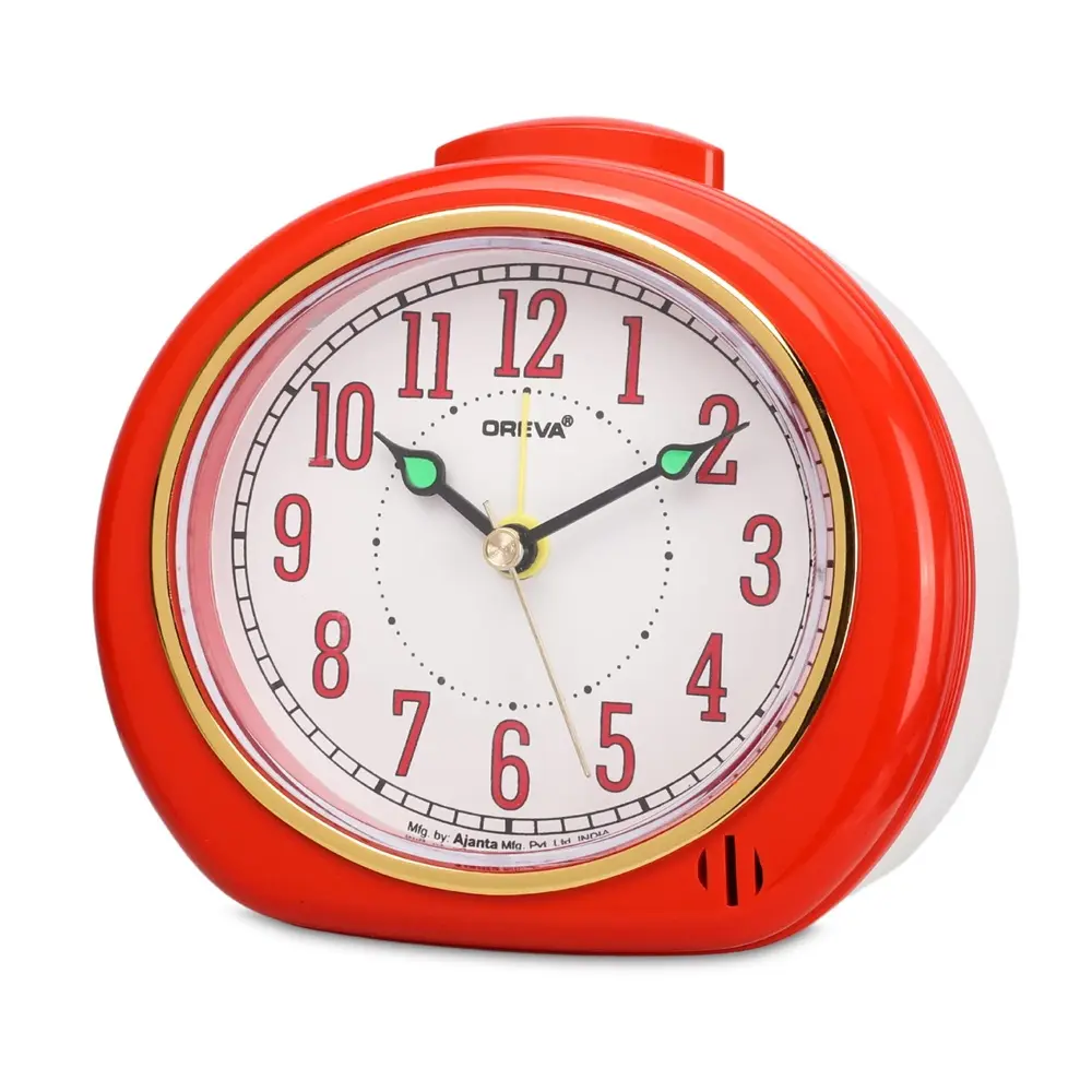 OREVA AA3007 Bip Analog Multicolor Alarm Table Clock – Color: Red – View 1