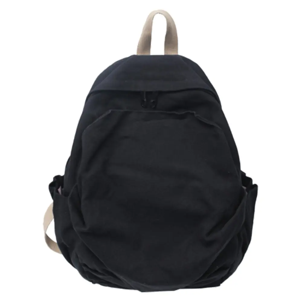 Vintage Style Simple Large Capacity Multicolor Backpack – Color: Black – View 1