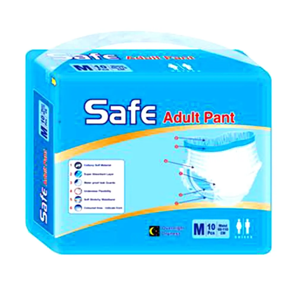 Safe Adjustable closure system Adult Diaper Pant – Size: M, Quantity: 10 pcs – View 1