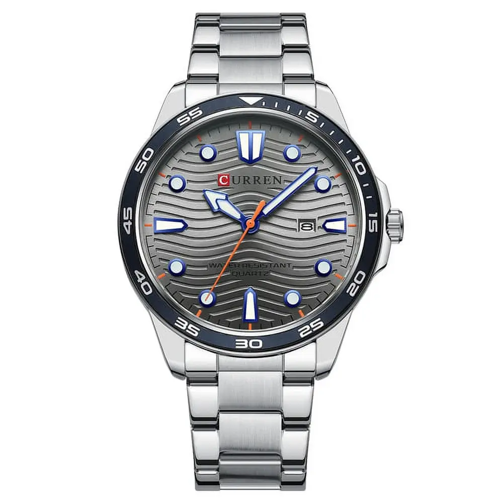 Curren 8426 Stainless Steel Analog Simple Classic Men's Watch – Dial Color: Silver, Strap Color: Silver – View 1