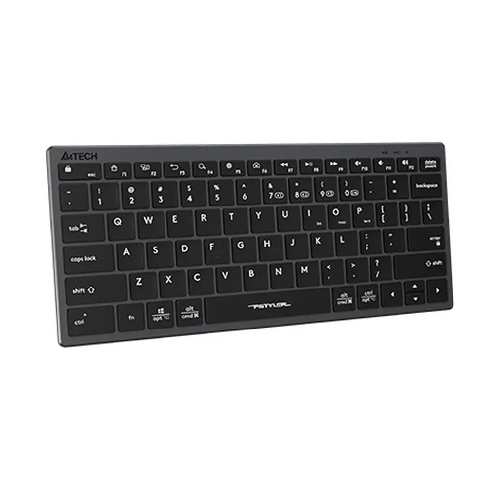 A4TECH Fstyler FBX51C Rechargeable Bluetooth & 2.4G Wireless Keyboard – Color: Black – View 1
