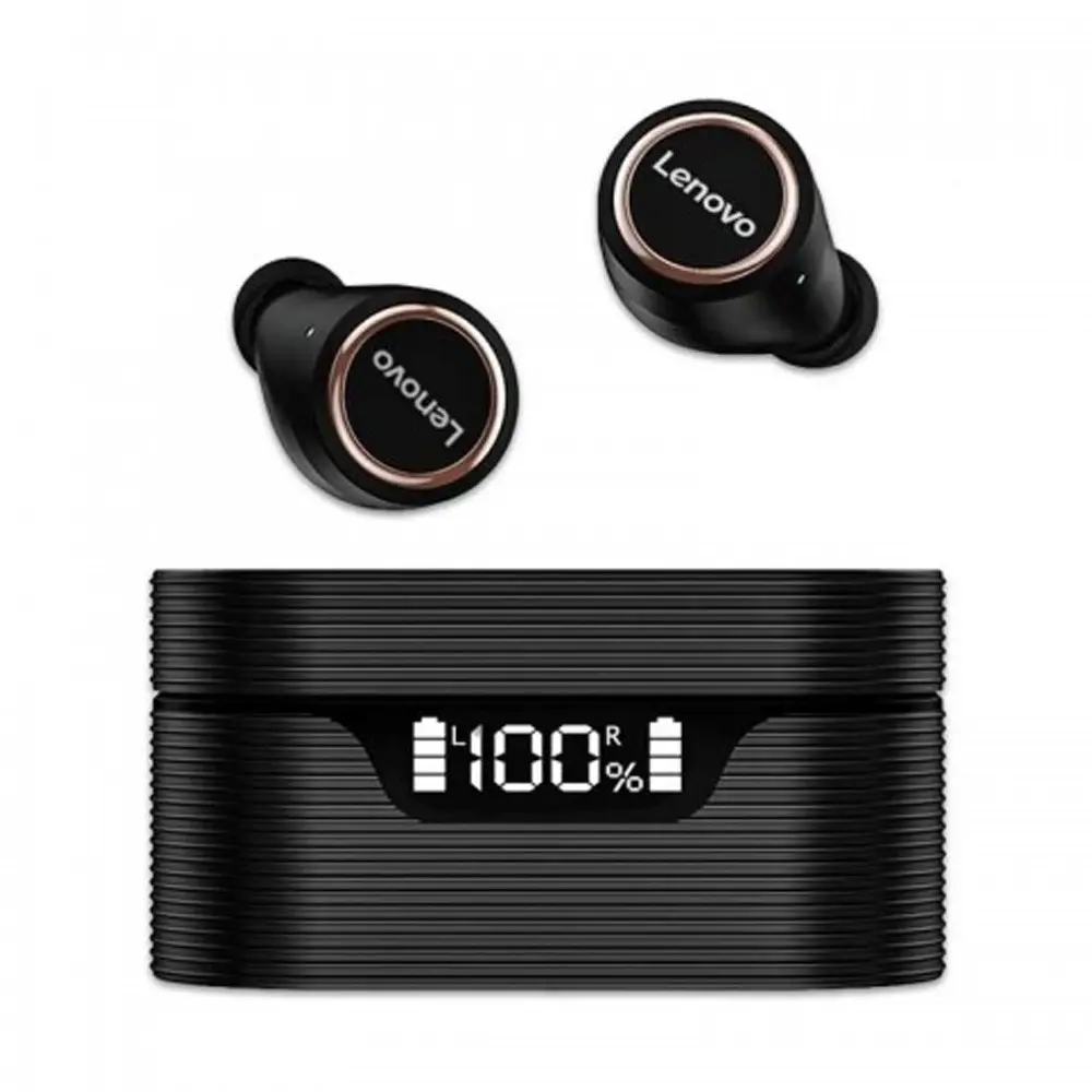 Lenovo LP12 TWS Bluetooth Dual Wireless Earbuds – Color: Black – View 1