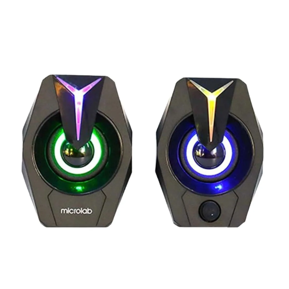 Microlab B26 LED 2.0 Wired Black Gaming Speaker 6W RMS – View 1