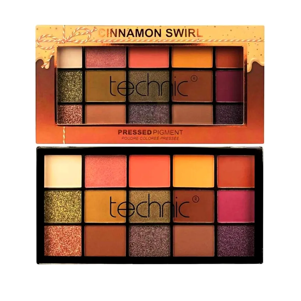 Technic Cinnamon Swirl 15 Color Pressed Pigment EyeShadow Palette – View 1