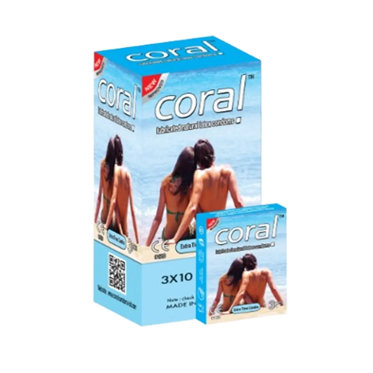 Coral Extra Time Combo Lubricated Natural Latex Condom 3’s Pack – View 1
