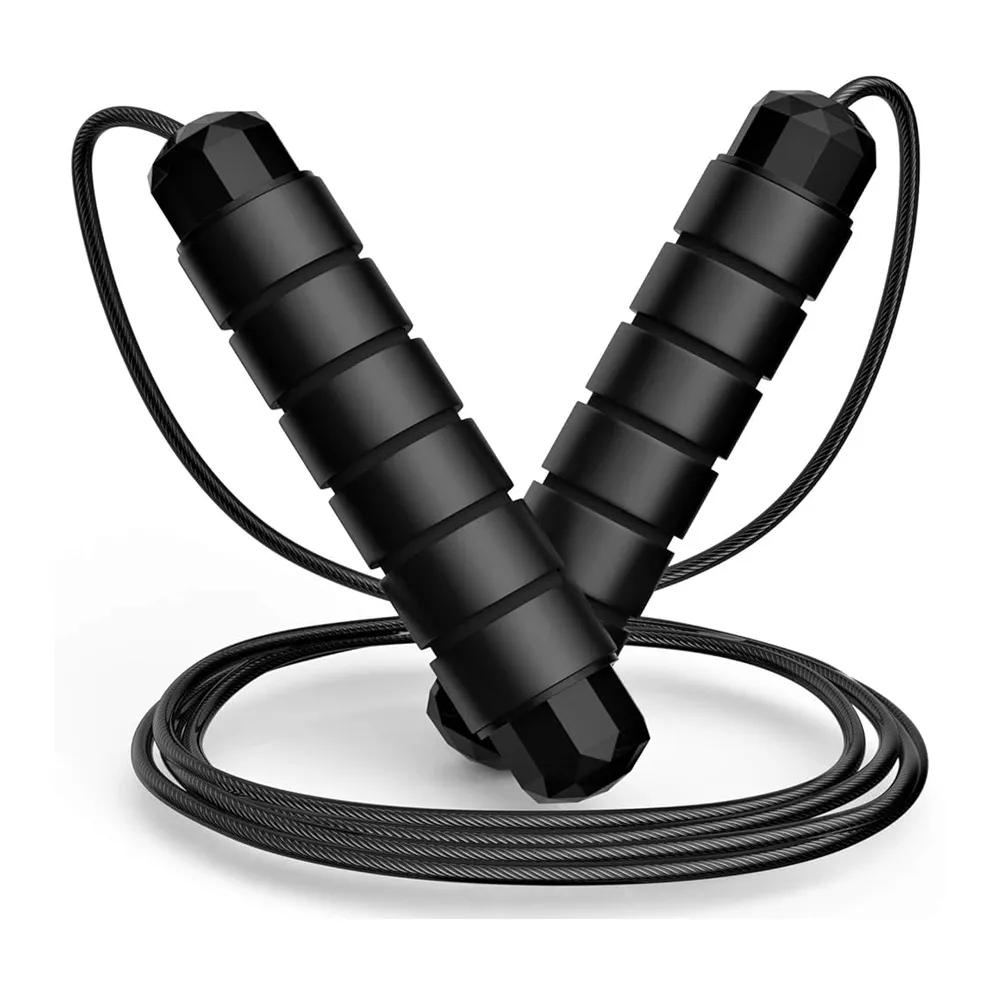 Tangle-Free Rapid Speed Durable & Adjustable Skipping Rope – Color: Black – View 1