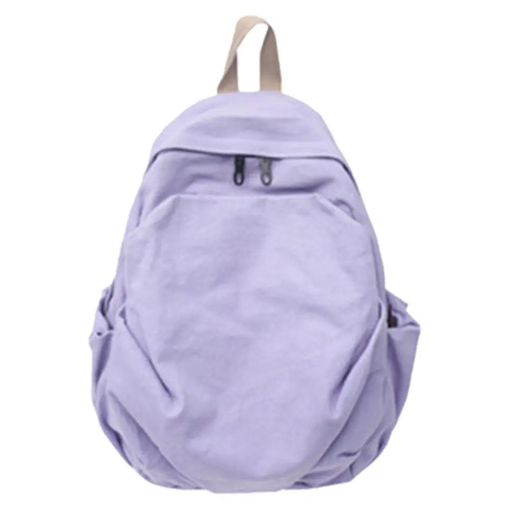 Vintage Style Simple Large Capacity Multicolor Backpack – Color: Purple – View 1