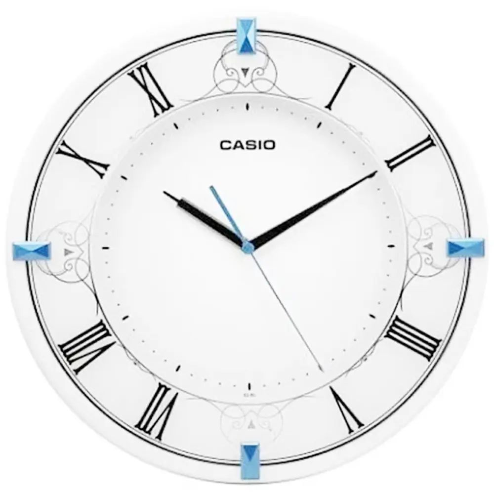 CASIO IQ-85-7DF Analog Clock Type Resin Wall Clock White Color – View 1