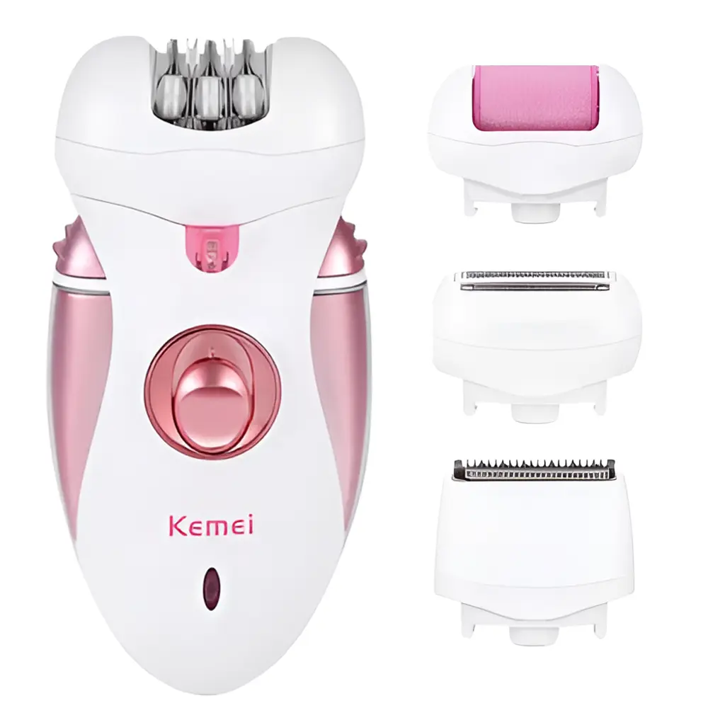Kemei KM-2530 4-in-1 Rechargeable Epilator for Women – View 1