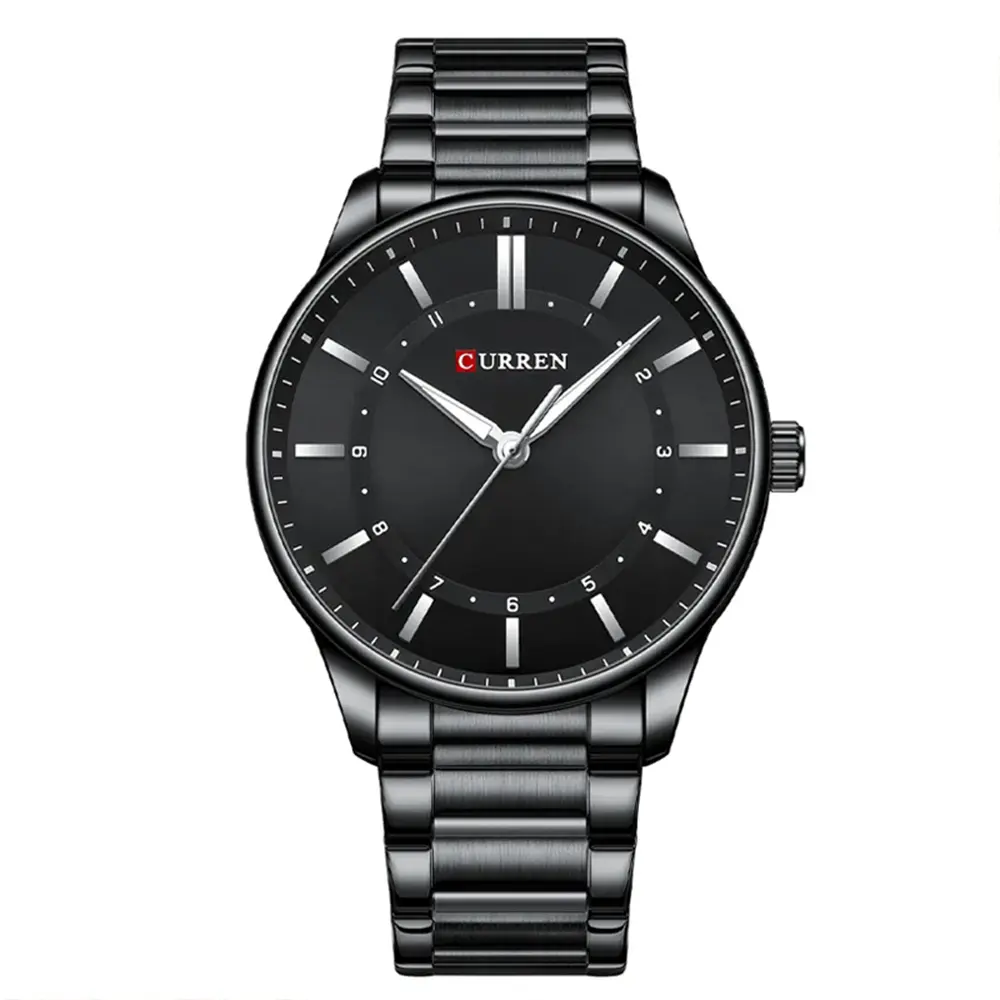 Curren 8430 High Quality Stainless Steel Analog Men's Watch – Dial Color: Black, Strap Color: Black – View 1