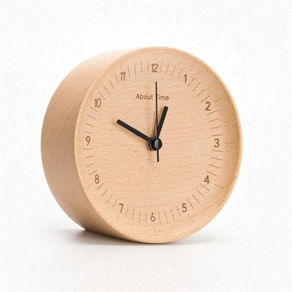 Xiaomi Mute Logs Time Wooden Desktop Table Alarm Clock – View 1