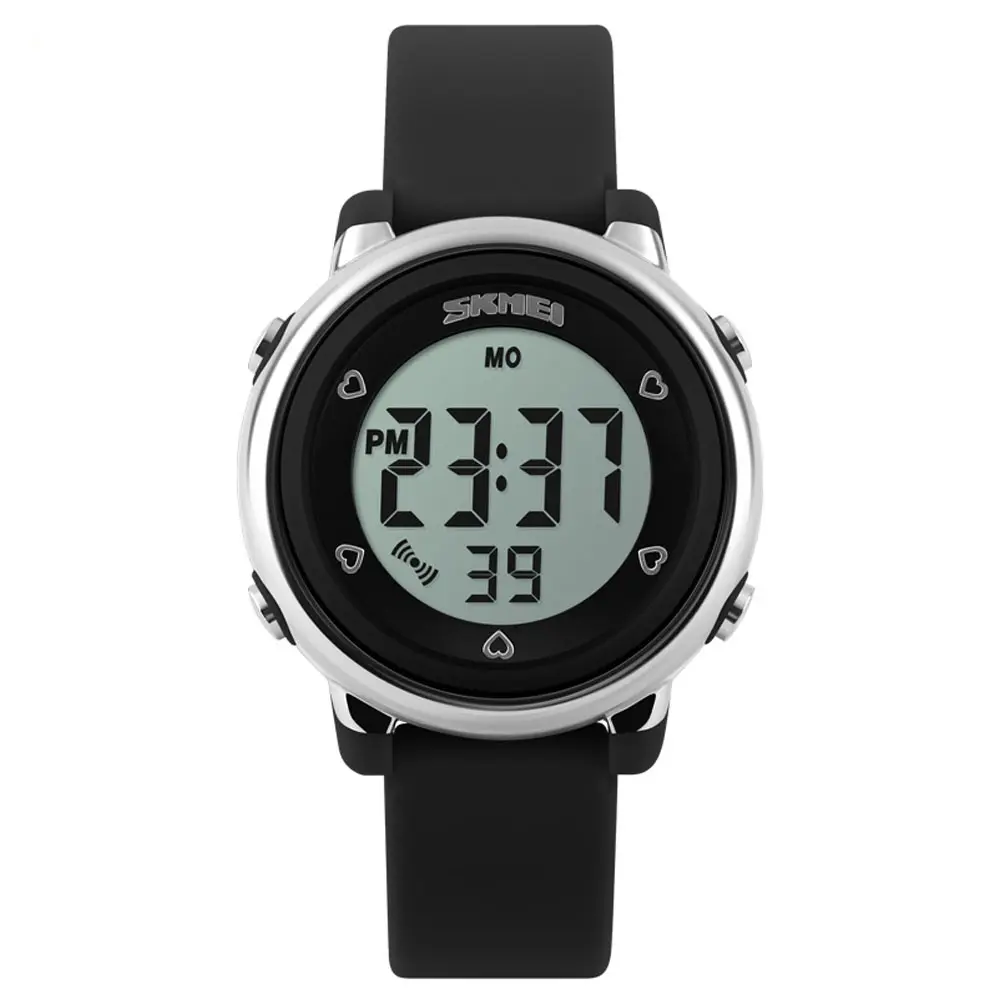 SKMEI 1100 Digital Waterproof Luminous Sporty Kid's Watch – Dial Color: Black, Strap Color: Black – View 1