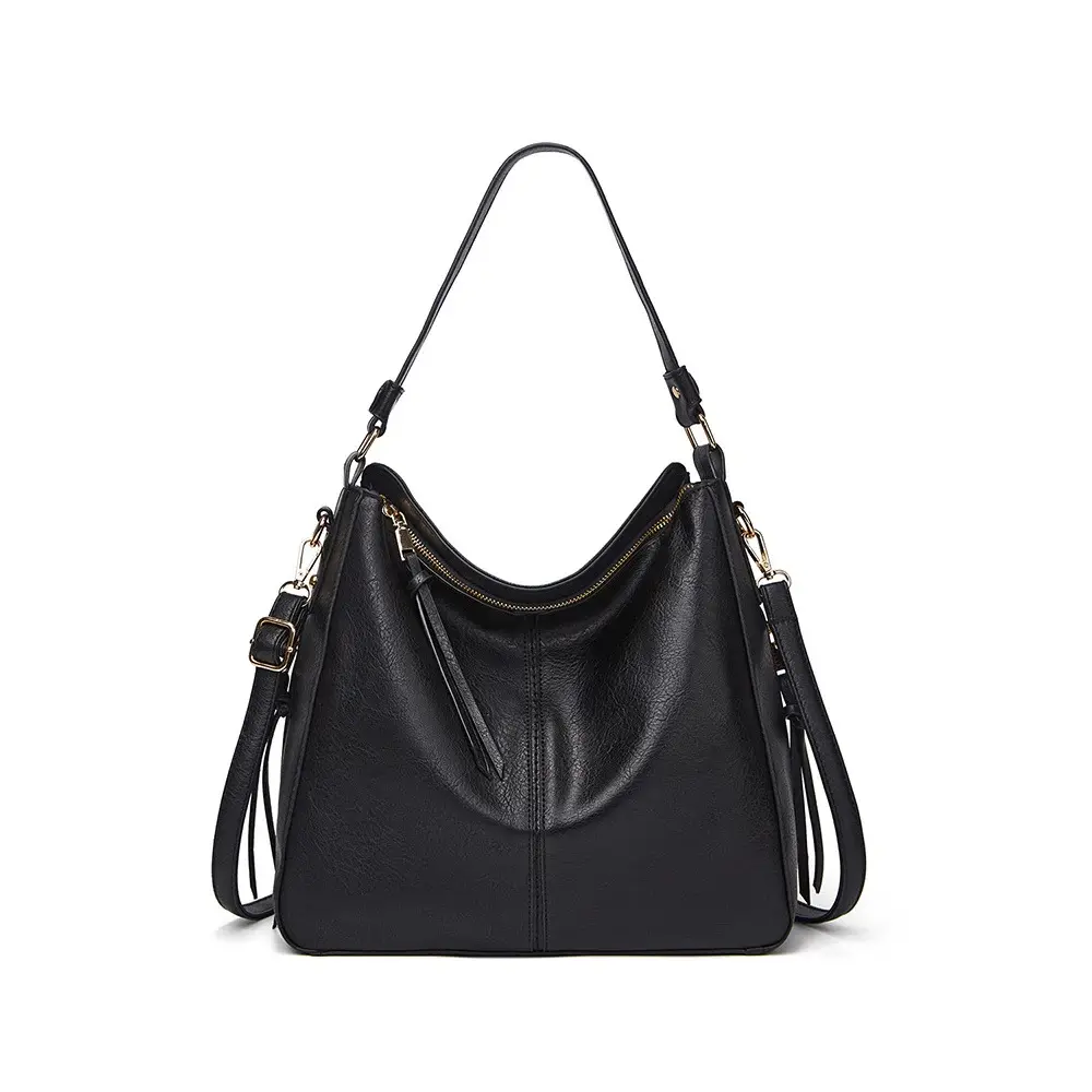 European Retro Shoulder Crossbody Shoulder Bag – Color: Black – View 1
