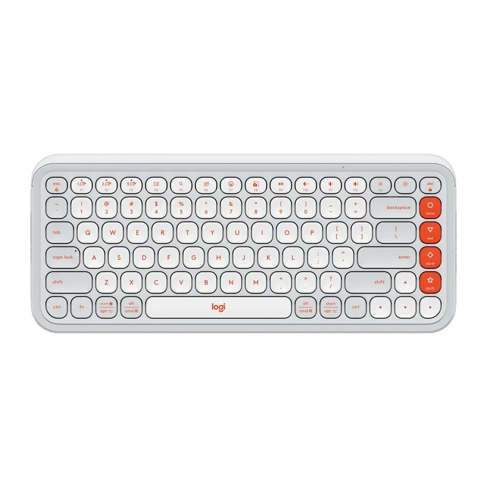 Logitech POP Icon Keys Bluetooth Wireless Keyboard – Color: White – View 1