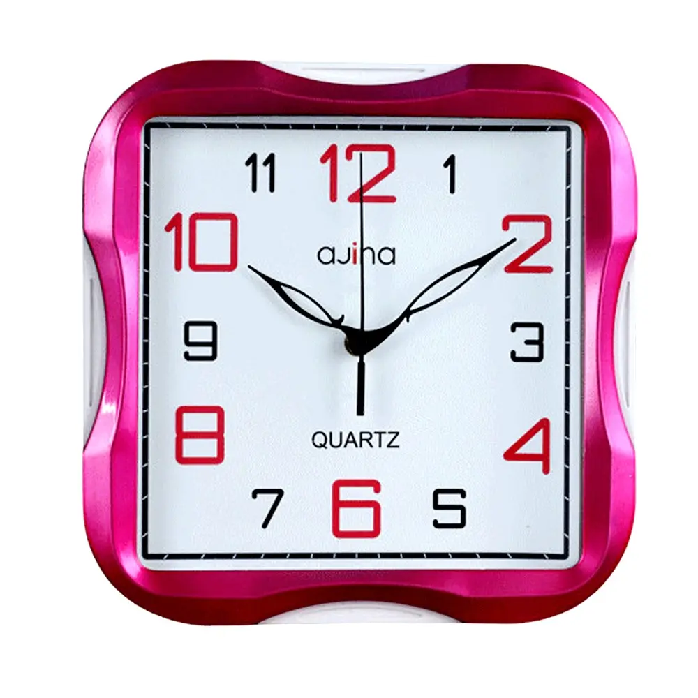 Ajina Turban Versatile Decor SQ Curve Wall Clock – Color: Pink – View 1
