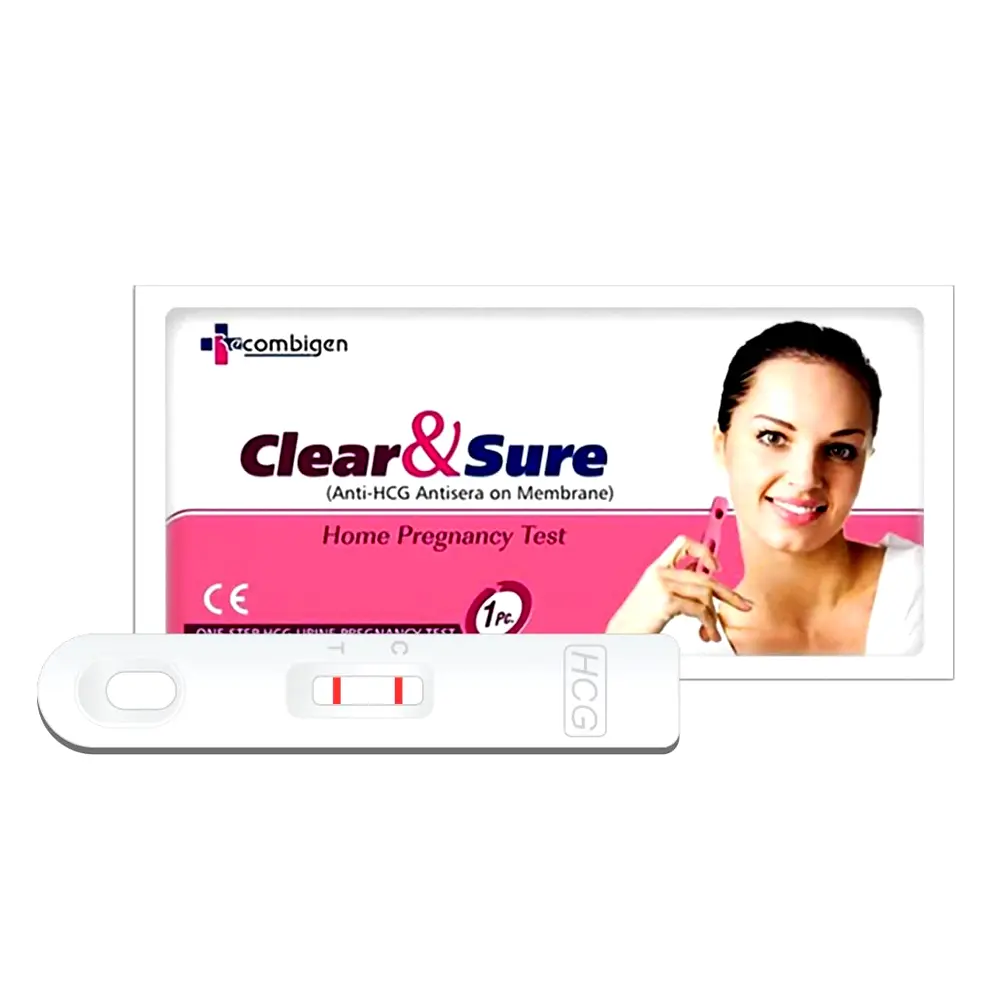 Clear & Sure One Step Urine HCG Pregnancy Test Kit – View 1