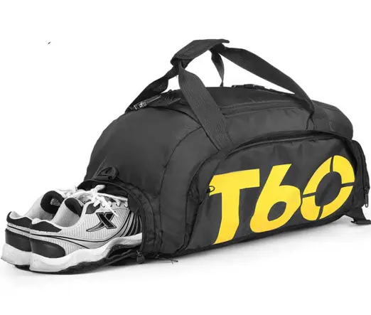 T60 Printing Multi-Function Backpack Travel Gym Bag – Color: Yellow – View 1