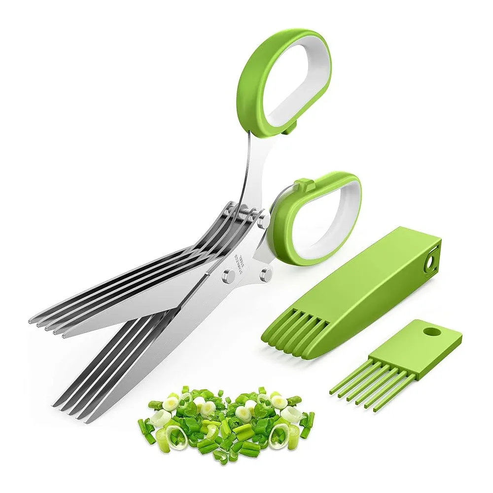 Multi-Function Kitchen Stainless Steel 5 Blades Herb Kitchen Scissors – View 1