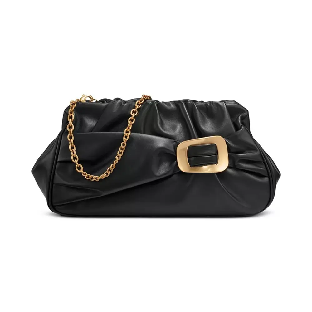 Faux Leather Lavie Women Sleek Wink Frame Clutche – Color: Black – View 1