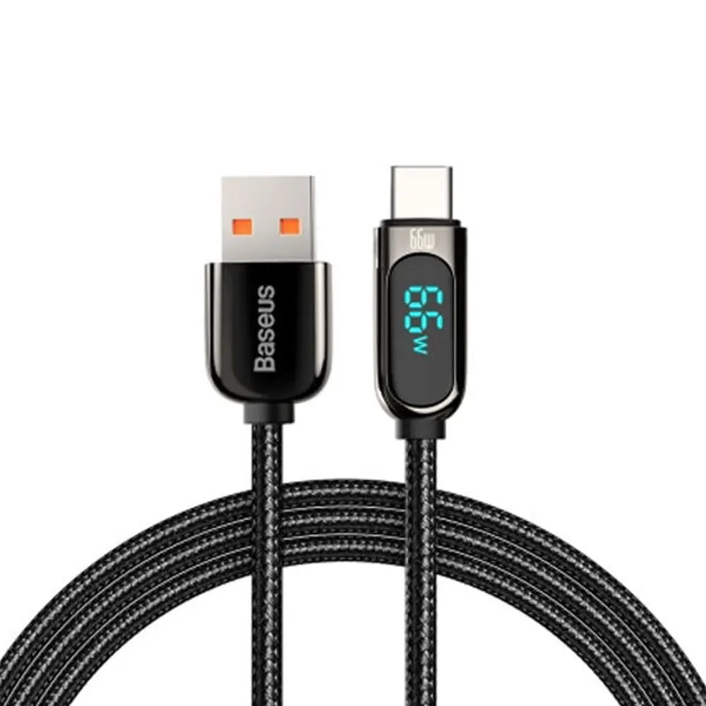 Baseus 66W USB to Type-C Charging 1m Nylon Braided Cable – View 1