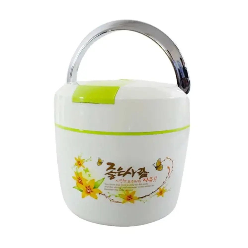 QQ 800ml 2-Layer Stainless Steel Insulated Tiffin Lunch Box with Spoon – Color: White – View 1