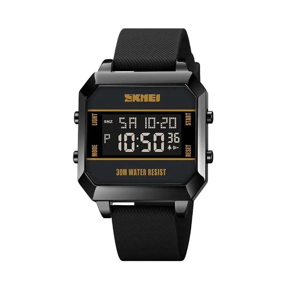 SKMEI 1848 Cyberpunk Analog Display PU Leather Fashion and Sporty Men's Watch – Dial Color: Black, Strap Color: Black – View 1