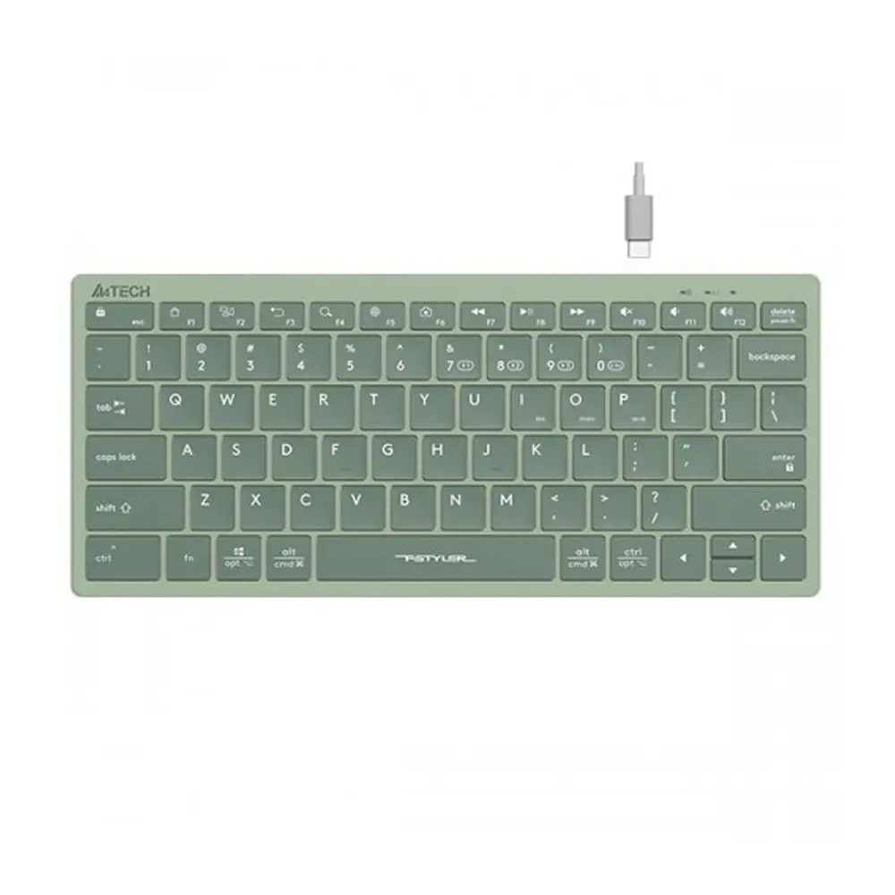 A4TECH Fstyler FBX51C Rechargeable Bluetooth & 2.4G Wireless Keyboard – Color: Green – View 1