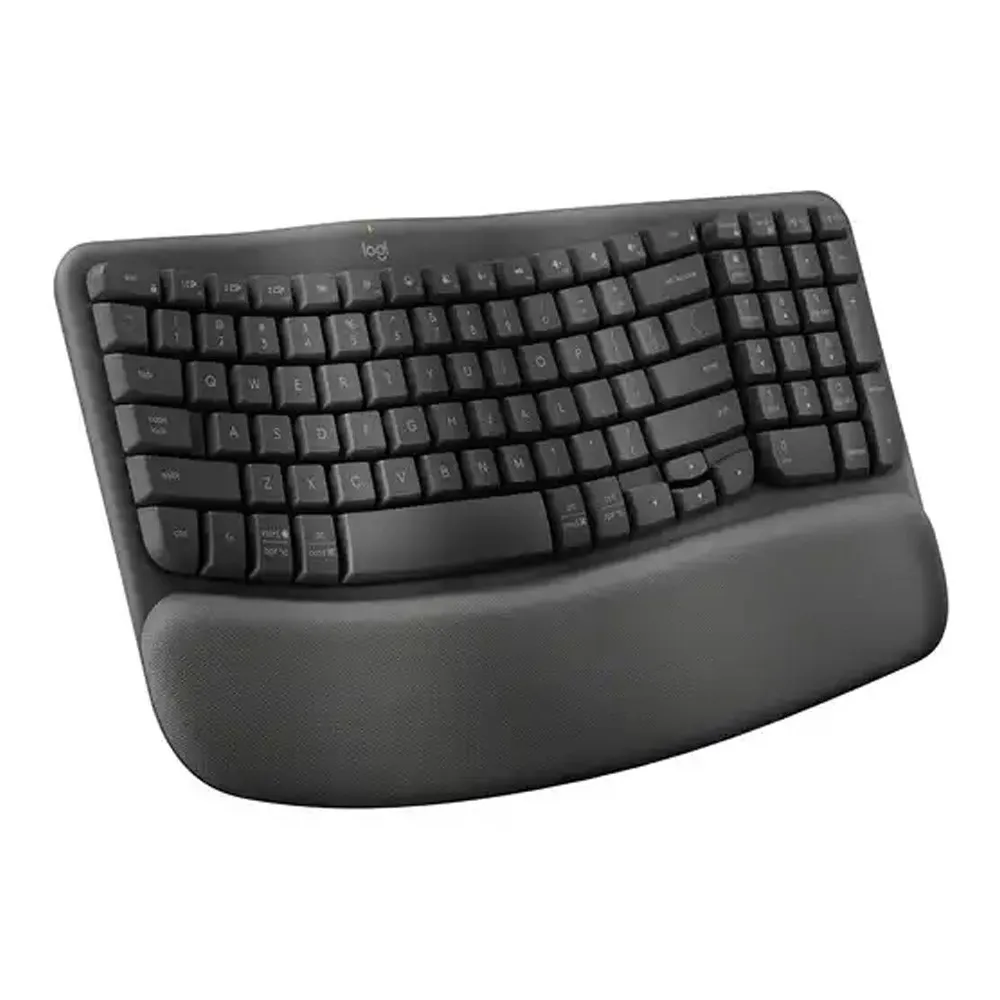 Logitech Wave Keys Wireless Ergonomic Keyboard – Color: Black – View 1
