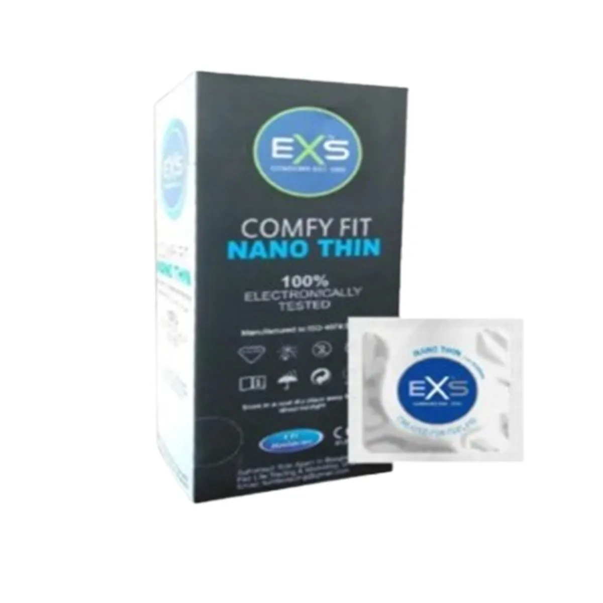 EXS Nano Thin Condom Full Box 3x10=30pcs Ultra-Thin 0.040mm – View 1
