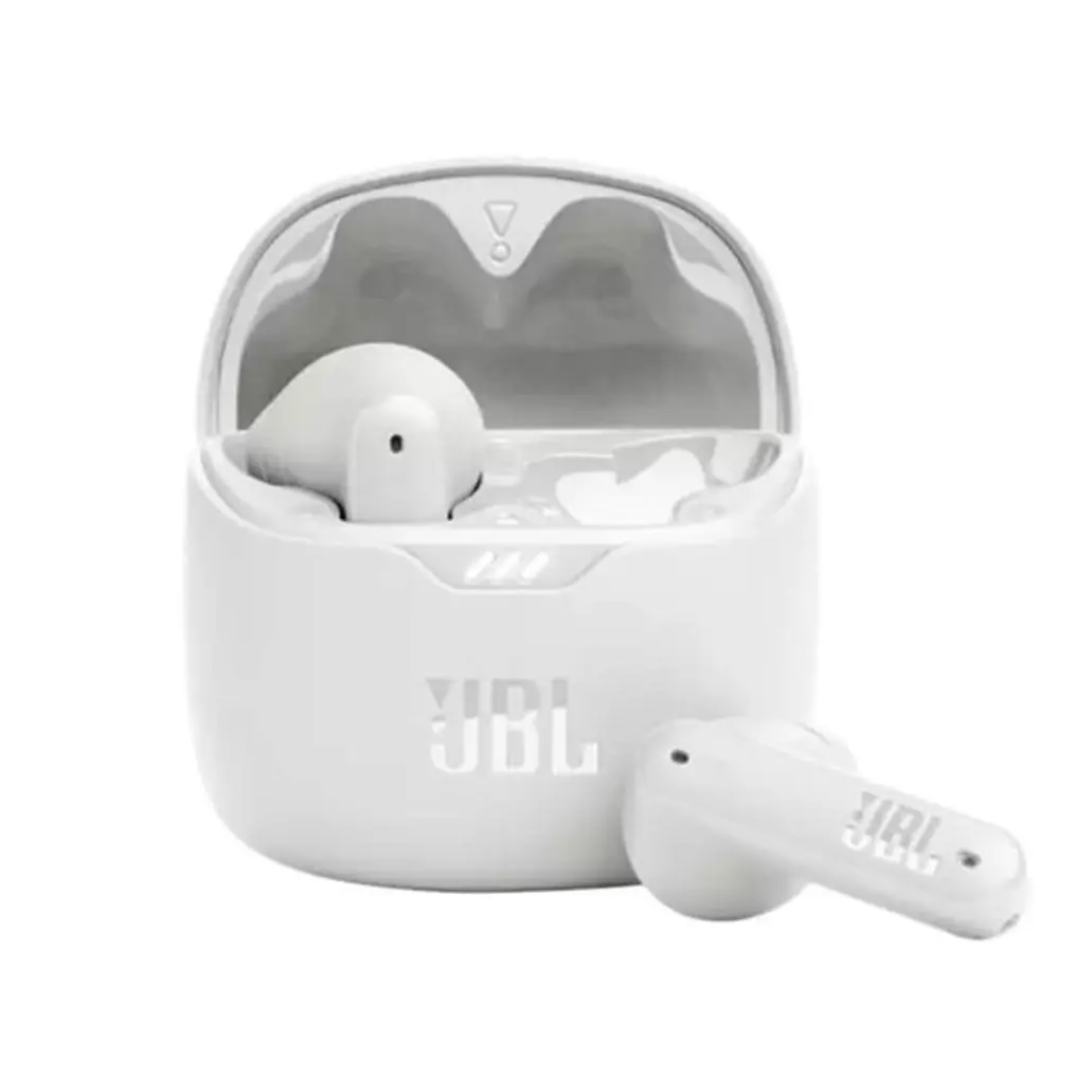 JBL Tune Flex True Wireless Noise Cancelling Earbuds – Color: White – View 1