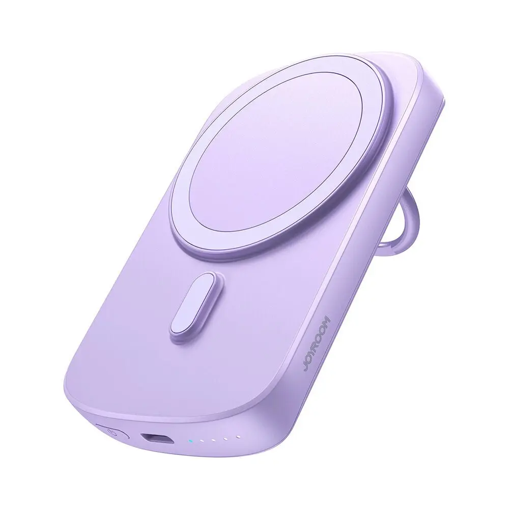 JOYROOM JR-W030 Ring and Stand up to 20W Built-in Super Strong Magnetic Wireless Power Bank – Color: Purple – View 1