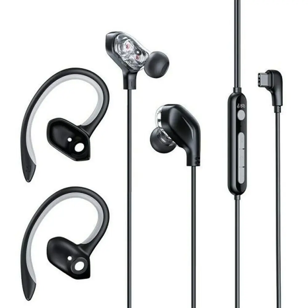 Baseus GAMO Immersive Virtual 3D Game Wired Type-C Earphone – Color: Black – View 1