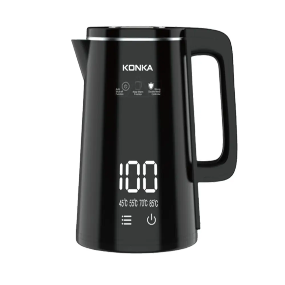 KONKA KEKLW-18M 1.8 Litter LED Display Electric Kettle – Capacity: 1.85 L, Color: Black – View 1