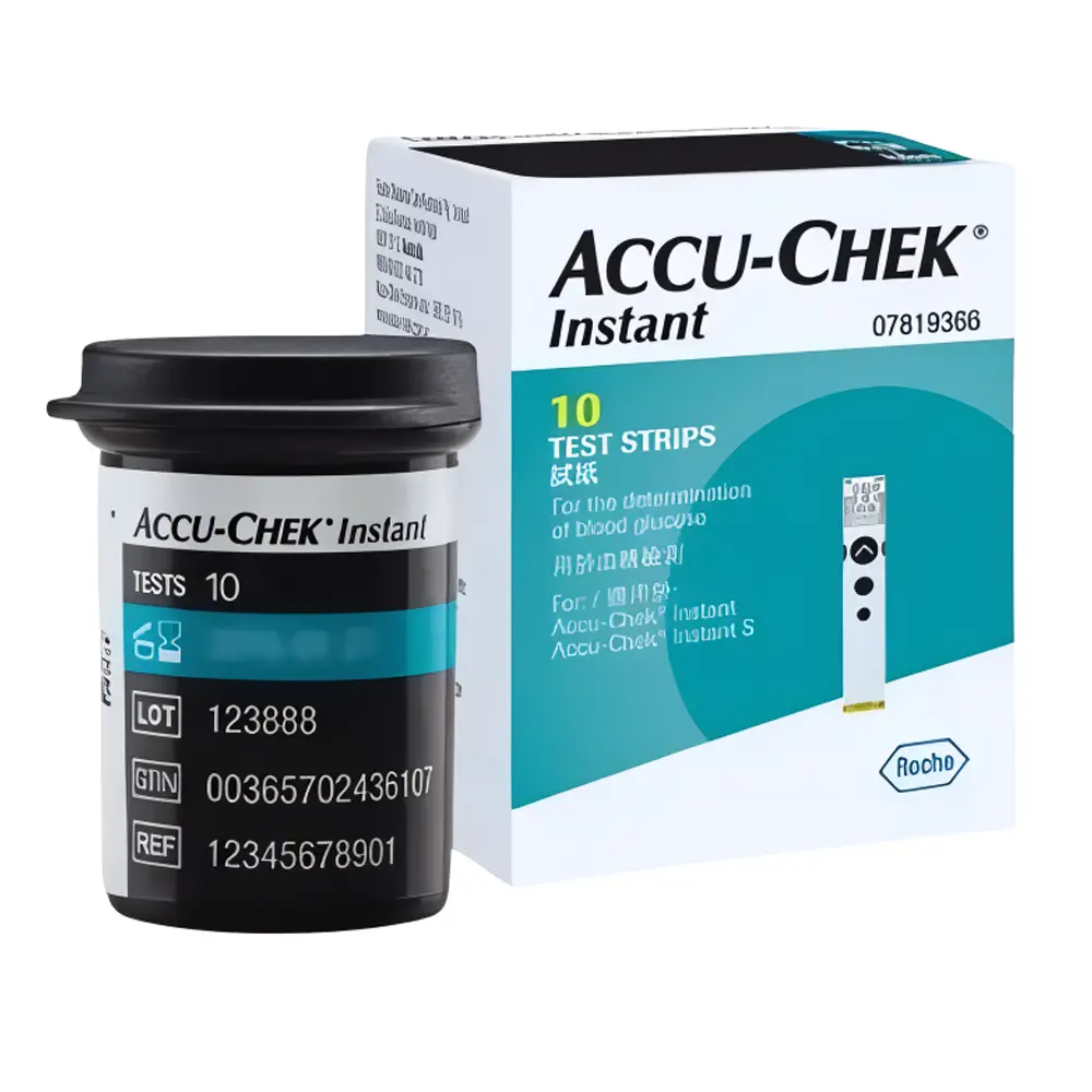 Accu-Chek Instant Blood Glucose Test Strip Packs – Number Of Strips: 10 – View 1