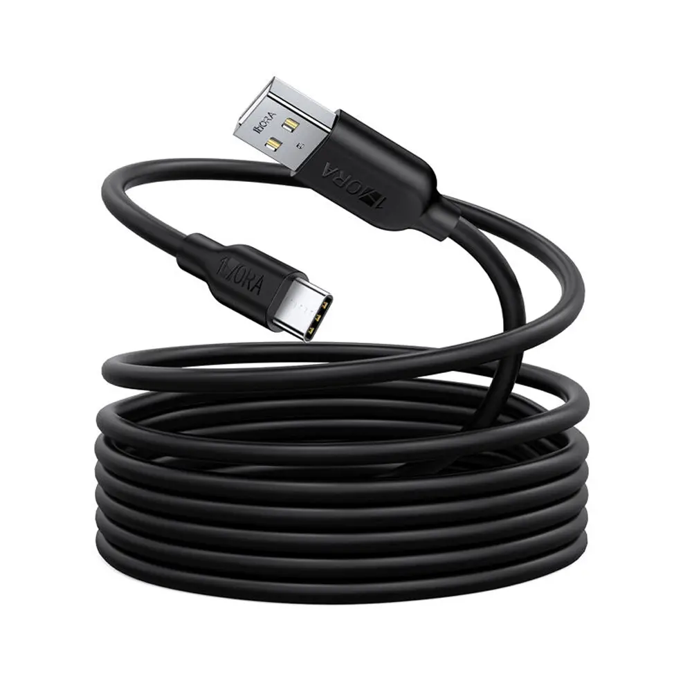 1HORA V8 Series CAB246B High-Quality 2m USB to Type-C Cable – Color: Black – View 1