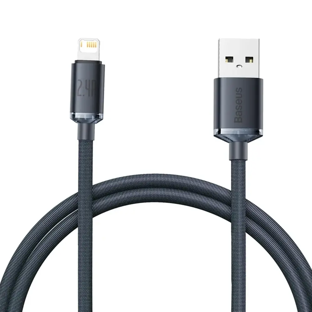 Baseus Crystal Shine 1.2m USB to Lightning 2.4A Fast Charging Cable – View 1