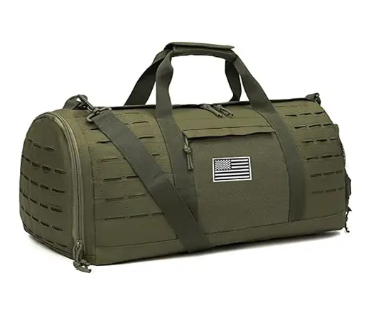 QT&QY 40L Military Tactical Duffle Men Sport Gym Bag – Color: Green – View 1