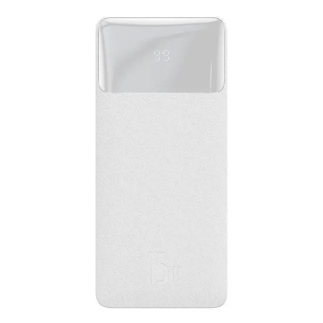 Baseus Bipow Digital Display 10000mAh 22.5W Fast Charging Power Bank – Color: White – View 1