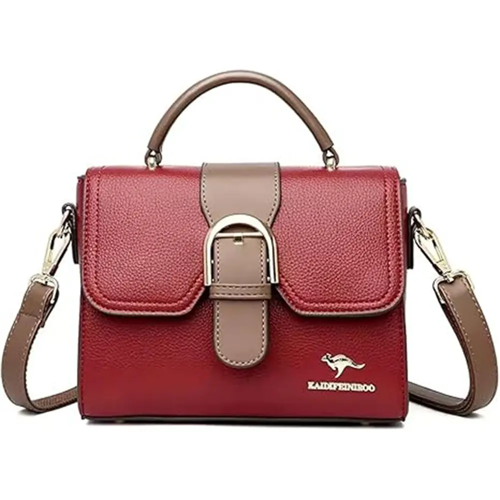 Contrast Luxury & Stylish Design Color Women Shoulder Bag – Color: Red – View 1