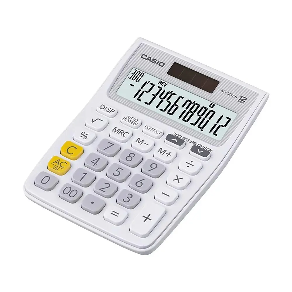 Casio MJ-12VCB Check and Correct Multi-color Desktop Calculator – Color: White – View 1