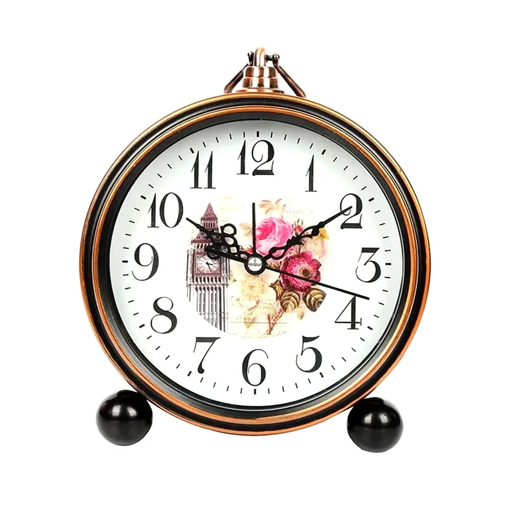Bedroom Retro Silent Non Ticking Desktop Alarm Clock – View 1