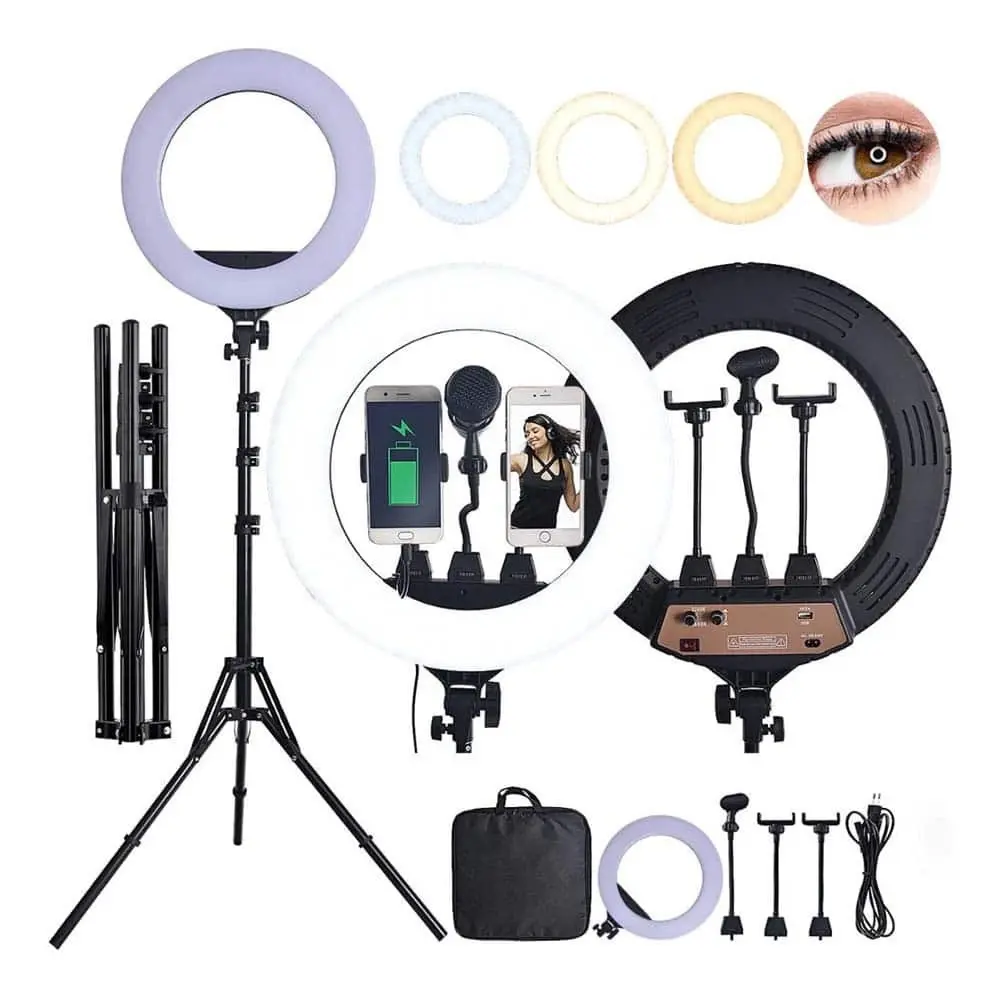 USAMS US-ZB120 LED Ring Fill Light Bracket for Vlog Selfie Photography Video – View 1