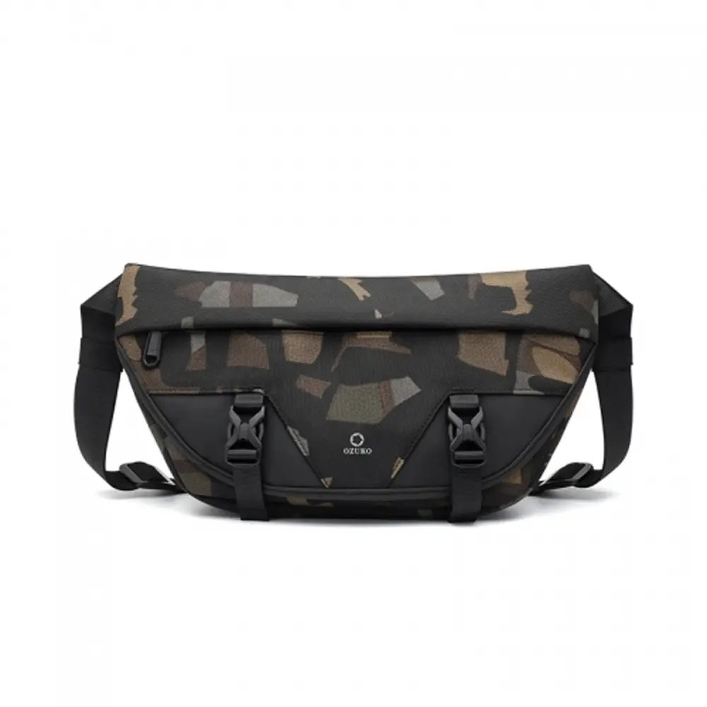 Ozuko 9529 Waterproof New Stylish Designer Waist Bag for Sports & Travel – Color: Green – View 1