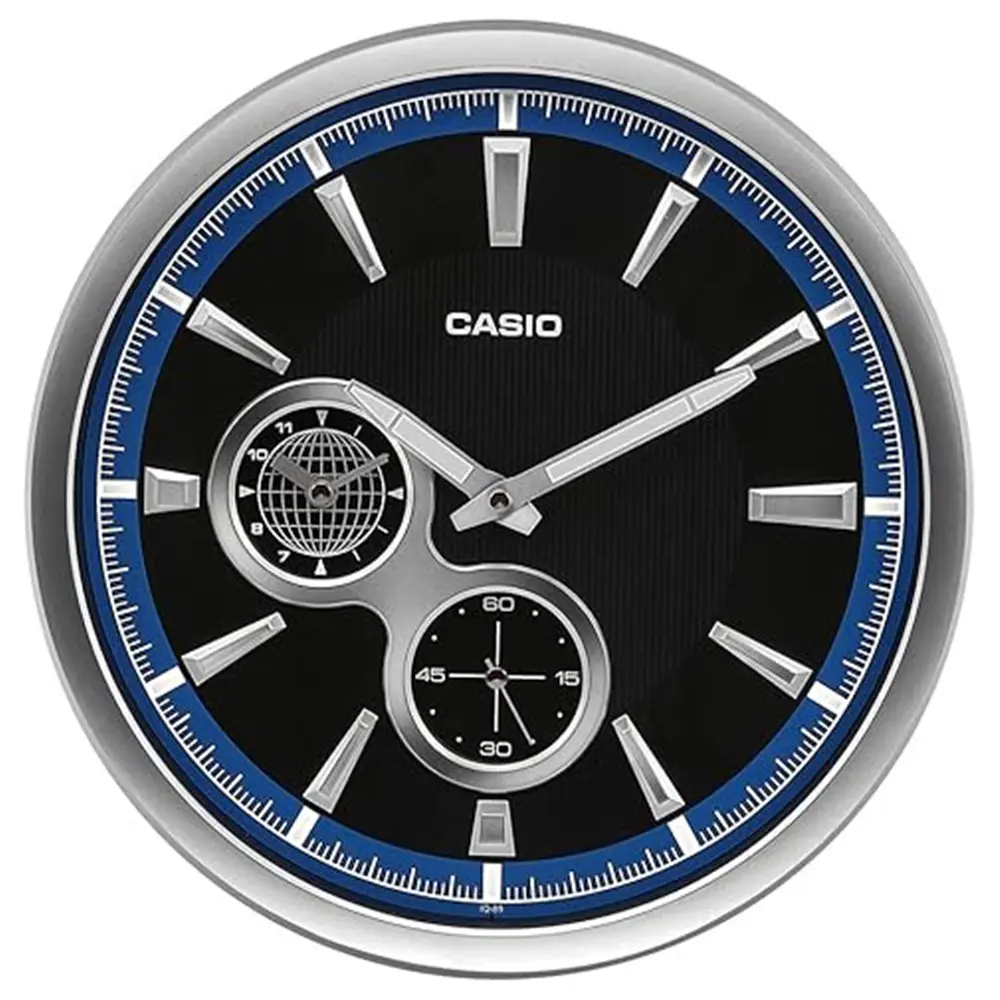 CASIO IQ-89-8DF Large Display with Easy-to-Read Analogue Wall Clock – View 1