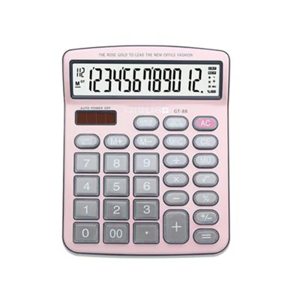 Citiplus GT-88 12-Digit Solar Battery Powered Electronic Calculator – View 1