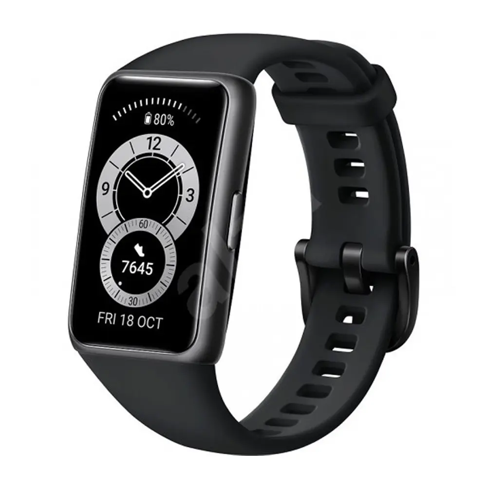 Huawei Band 6 All-Day SpO2 Monitoring Smart Band – Color: Black – View 1