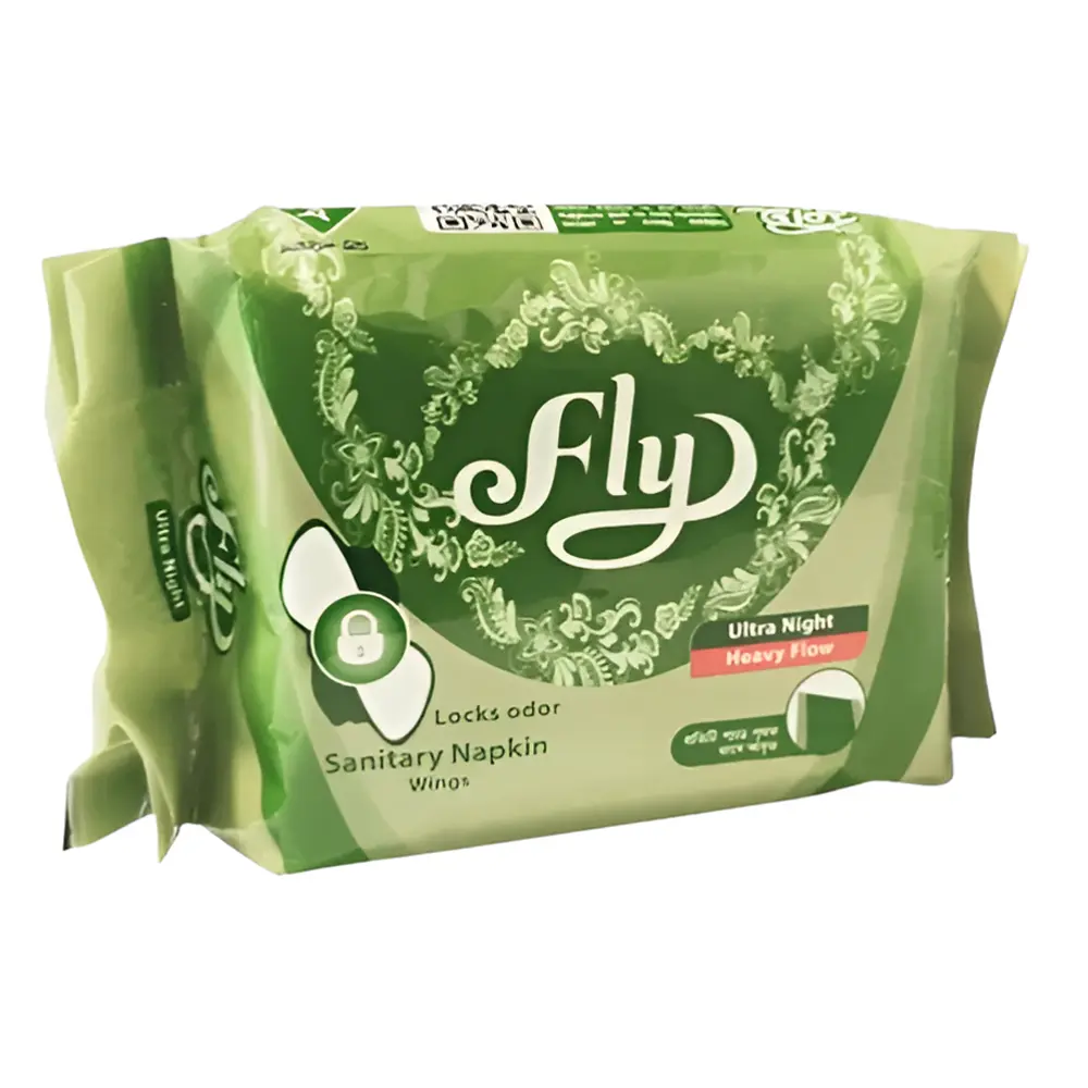 Fly Ultra Night Sanitary Napkins with Strong Adhesive Wings – View 1