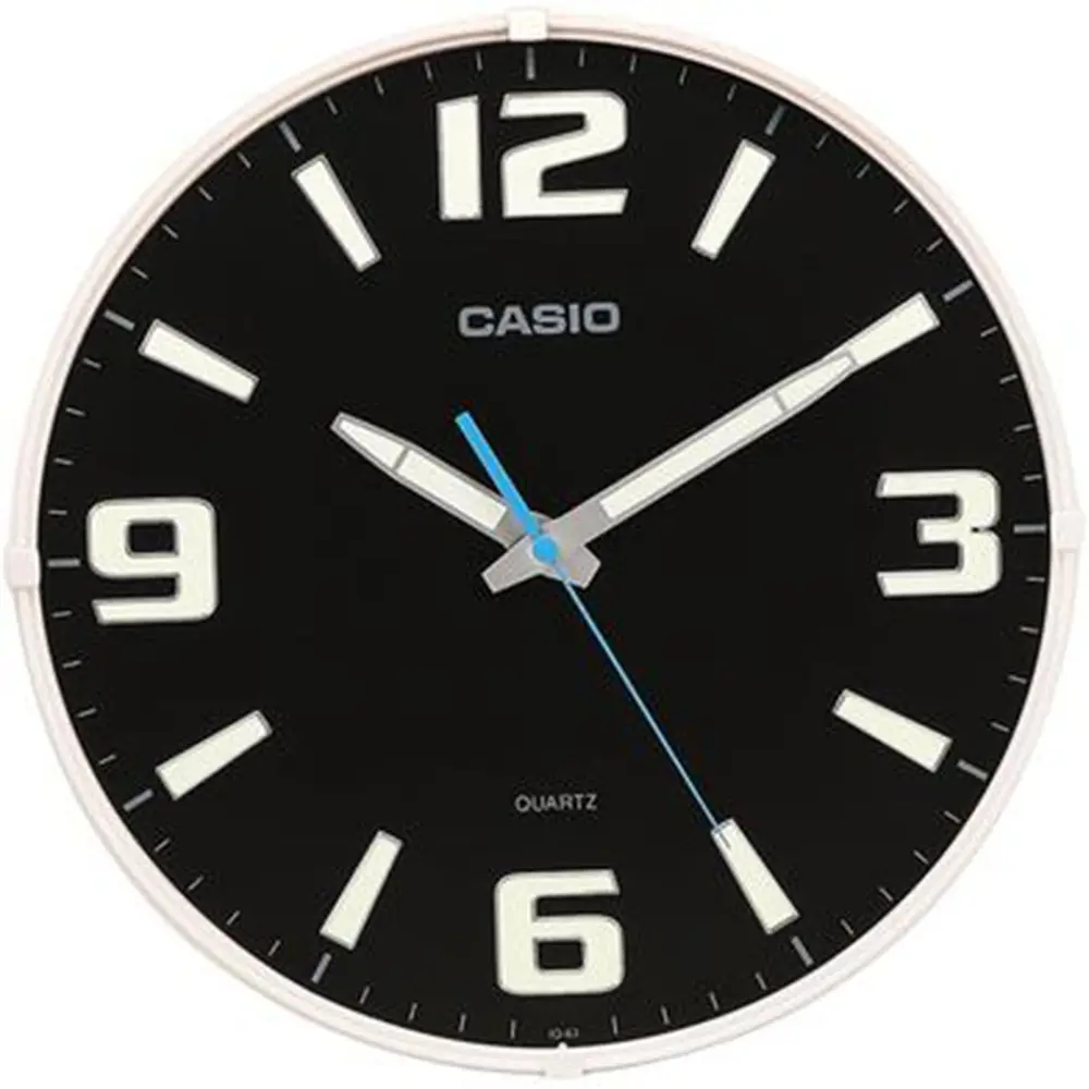 CASIO IQ63 Durable Resin Frame Wall Clock Black Color – View 1