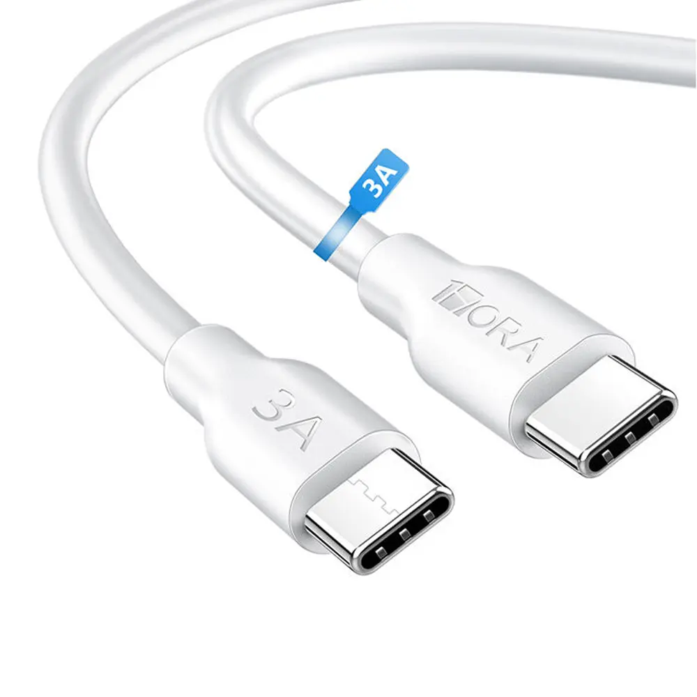 1HORA V8 Series 3A Type-C to Type-C 1m Fast Charging & Data Sync Cable – Color: White – View 1