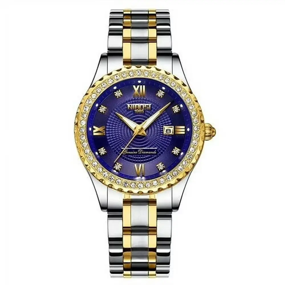 Nibosi 2315 High Quality Stainless Steel Waterproof Women's Watch – Dial Color: Purple, Strap Color: Silver – View 1